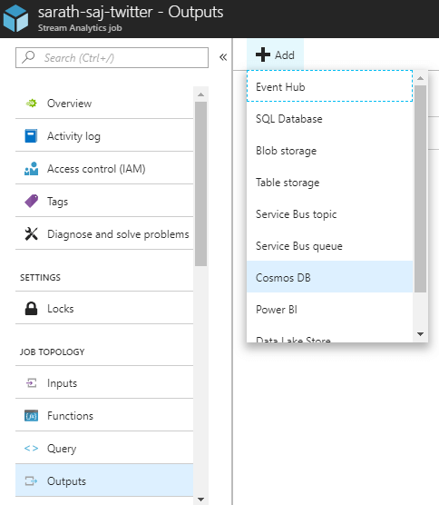 Create an output sink